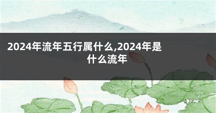 2024年流年五行属什么,2024年是什么流年