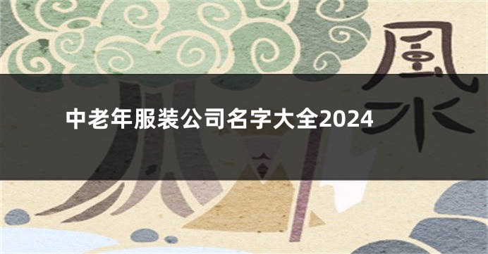 中老年服装公司名字大全2024