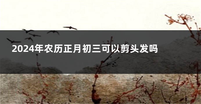 2024年农历正月初三可以剪头发吗 