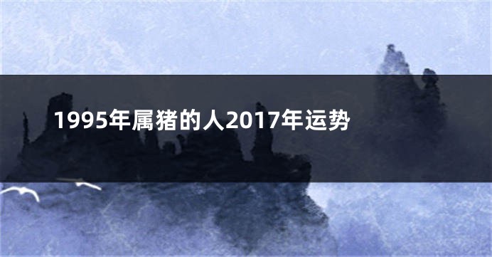 1995年属猪的人2017年运势