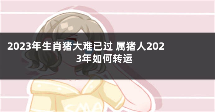 2023年生肖猪大难已过 属猪人2023年如何转运