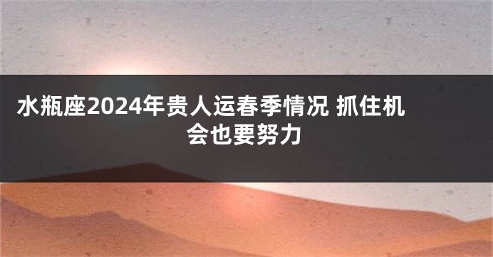 水瓶座2024年贵人运春季情况 抓住机会也要努力