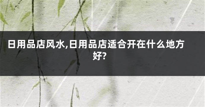 日用品店风水,日用品店适合开在什么地方好?