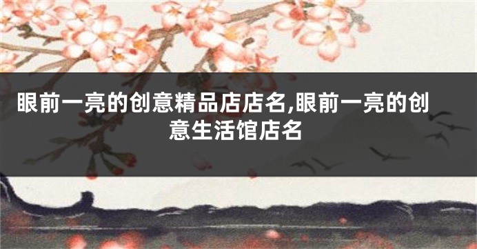 眼前一亮的创意精品店店名,眼前一亮的创意生活馆店名