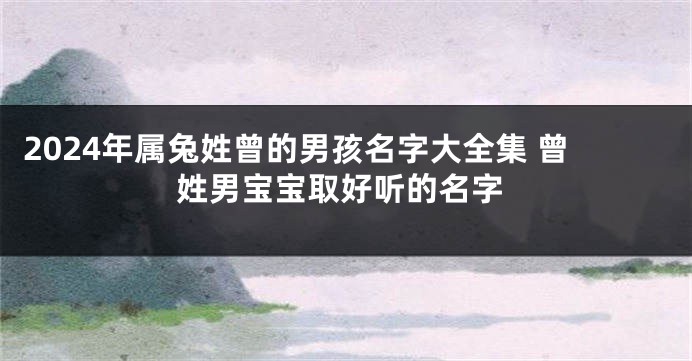 2024年属兔姓曾的男孩名字大全集 曾姓男宝宝取好听的名字