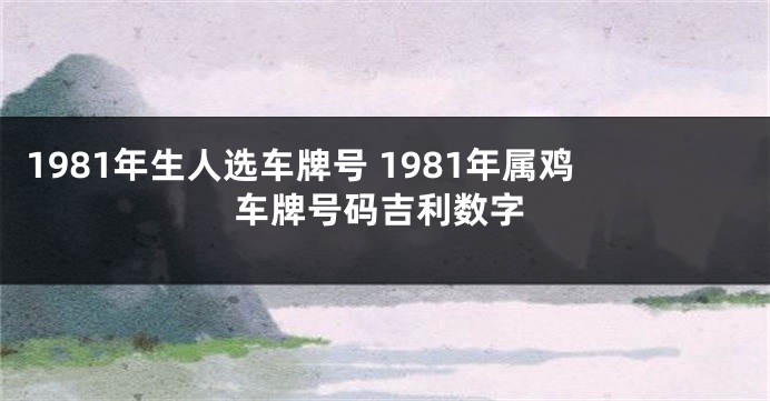 1981年生人选车牌号 1981年属鸡车牌号码吉利数字