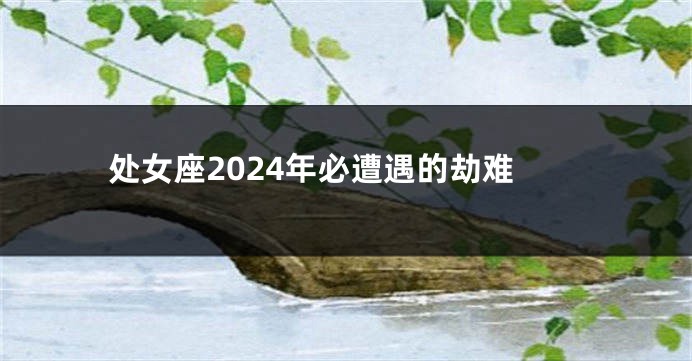 处女座2024年必遭遇的劫难