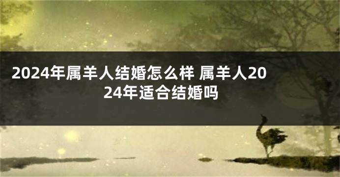 2024年属羊人结婚怎么样 属羊人2024年适合结婚吗