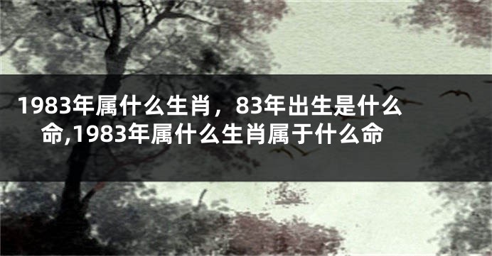 1983年属什么生肖，83年出生是什么命,1983年属什么生肖属于什么命