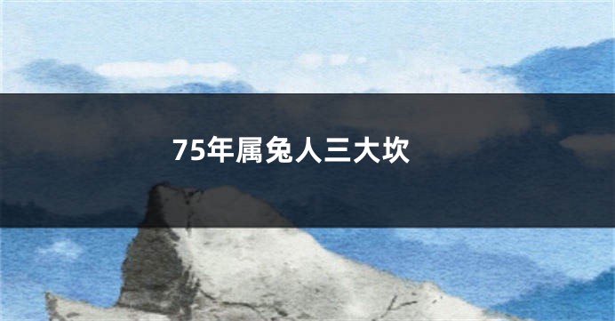 75年属兔人三大坎
