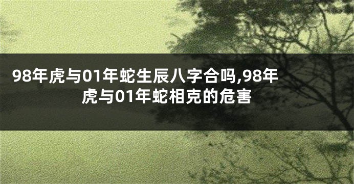 98年虎与01年蛇生辰八字合吗,98年虎与01年蛇相克的危害