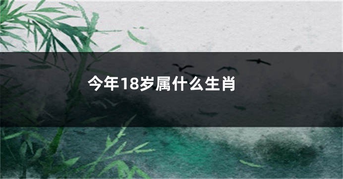 今年18岁属什么生肖