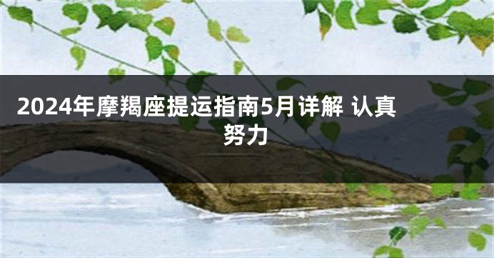 2024年摩羯座提运指南5月详解 认真努力