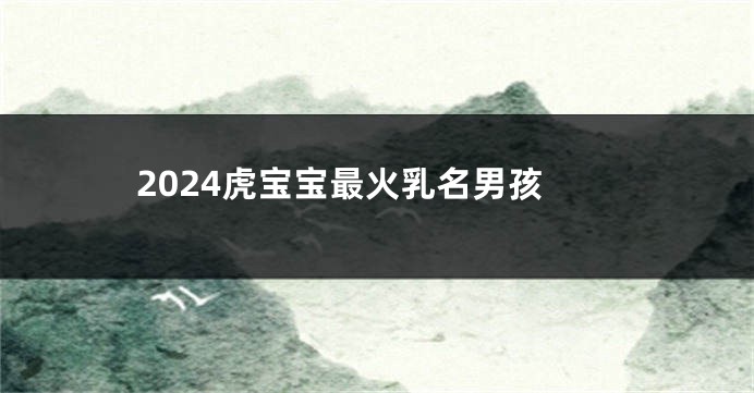 2024虎宝宝最火乳名男孩