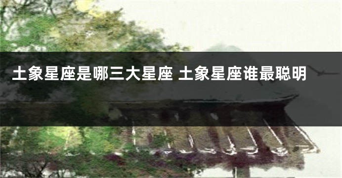土象星座是哪三大星座 土象星座谁最聪明 