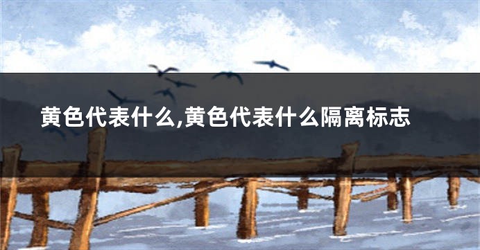 黄色代表什么,黄色代表什么隔离标志