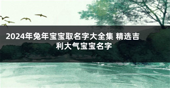 2024年兔年宝宝取名字大全集 精选吉利大气宝宝名字