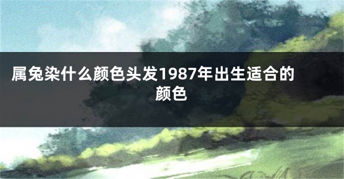 属兔染什么颜色头发1987年出生适合的颜色