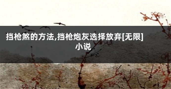 挡枪煞的方法,挡枪炮灰选择放弃[无限] 小说