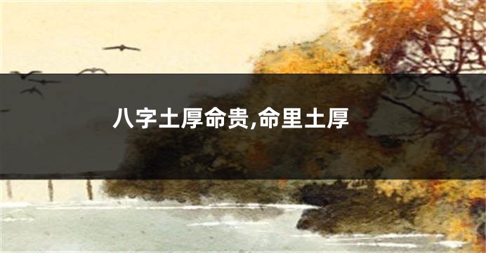 八字土厚命贵,命里土厚
