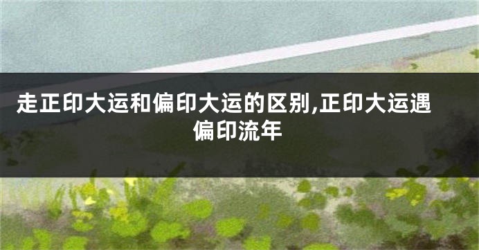 走正印大运和偏印大运的区别,正印大运遇偏印流年