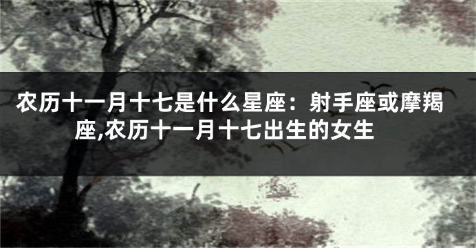 农历十一月十七是什么星座：射手座或摩羯座,农历十一月十七出生的女生