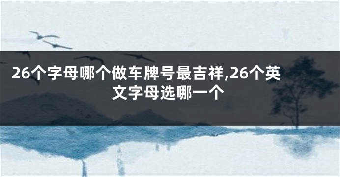 26个字母哪个做车牌号最吉祥,26个英文字母选哪一个