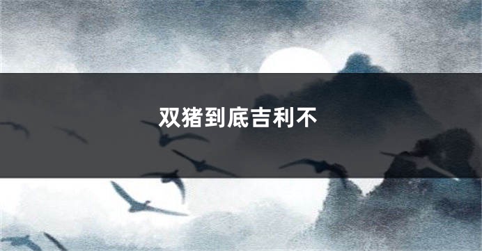双猪到底吉利不