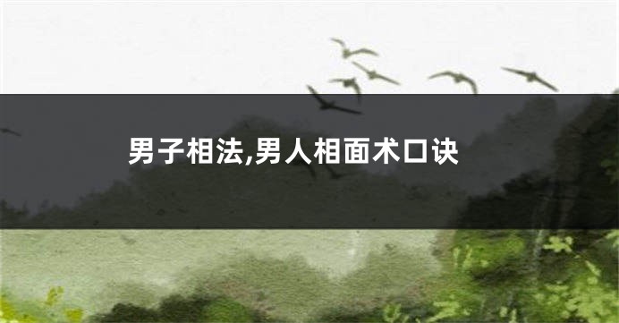 男子相法,男人相面术口诀