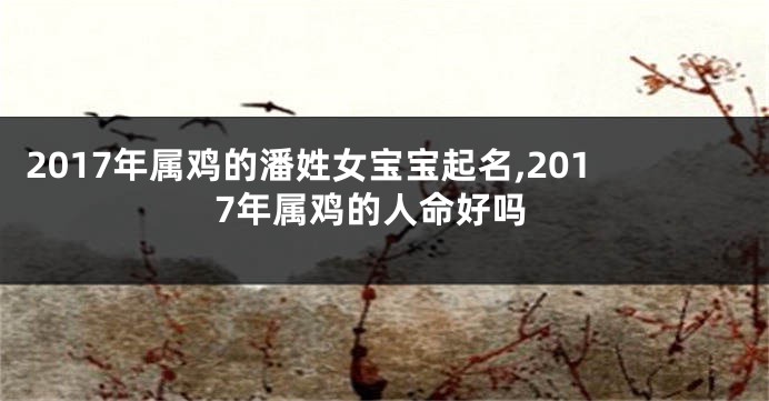 2017年属鸡的潘姓女宝宝起名,2017年属鸡的人命好吗
