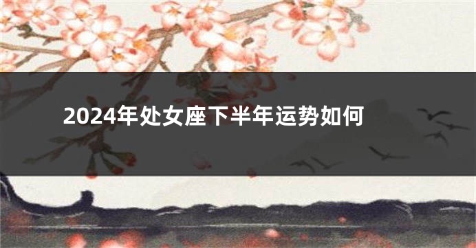 2024年处女座下半年运势如何