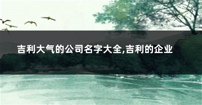 吉利大气的公司名字大全,吉利的企业