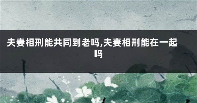 夫妻相刑能共同到老吗,夫妻相刑能在一起吗