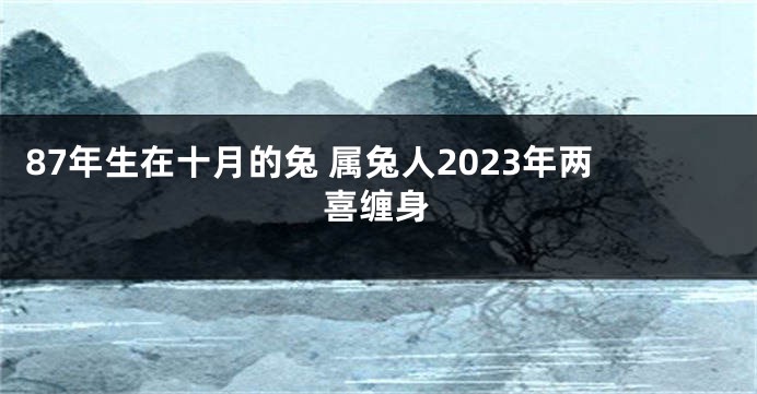 87年生在十月的兔 属兔人2023年两喜缠身