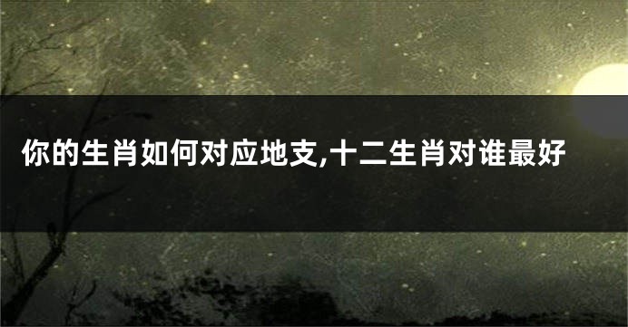 你的生肖如何对应地支,十二生肖对谁最好