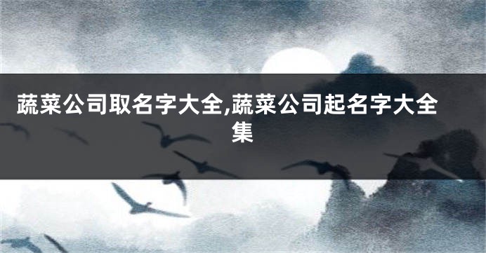 蔬菜公司取名字大全,蔬菜公司起名字大全集