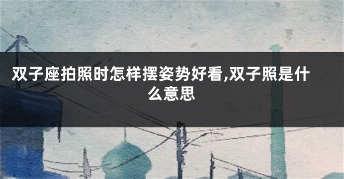 双子座拍照时怎样摆姿势好看,双子照是什么意思