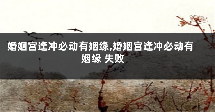 婚姻宫逢冲必动有姻缘,婚姻宫逢冲必动有姻缘 失败