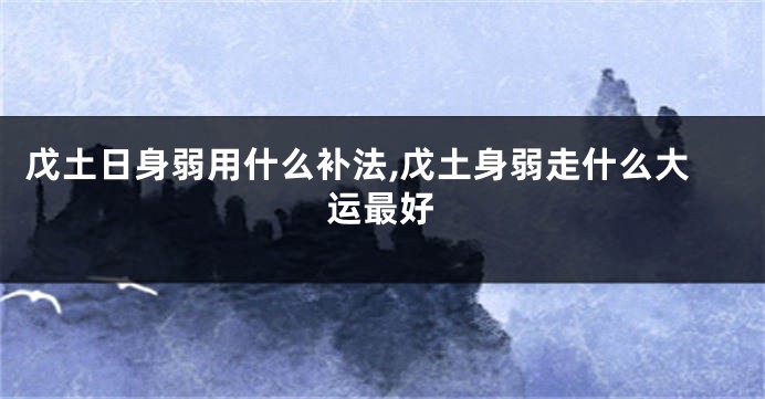 戊土日身弱用什么补法,戊土身弱走什么大运最好