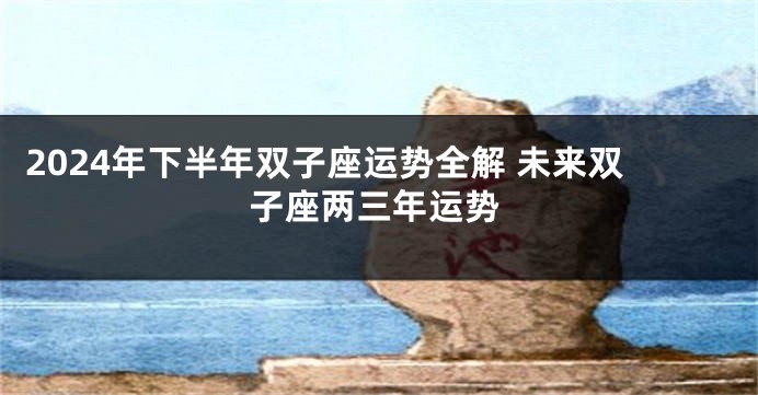 2024年下半年双子座运势全解 未来双子座两三年运势