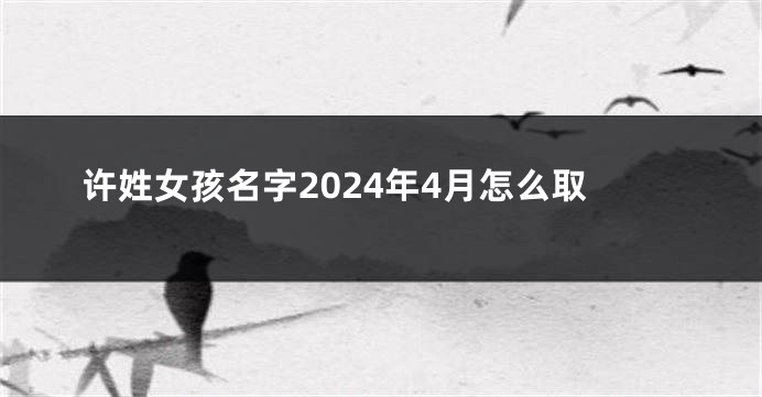 许姓女孩名字2024年4月怎么取