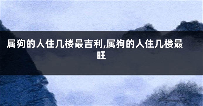 属狗的人住几楼最吉利,属狗的人住几楼最旺