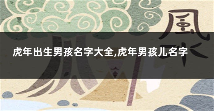 虎年出生男孩名字大全,虎年男孩儿名字