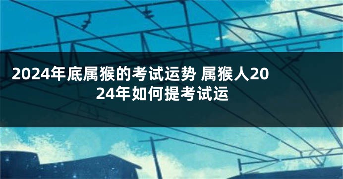 2024年底属猴的考试运势 属猴人2024年如何提考试运