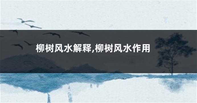 柳树风水解释,柳树风水作用