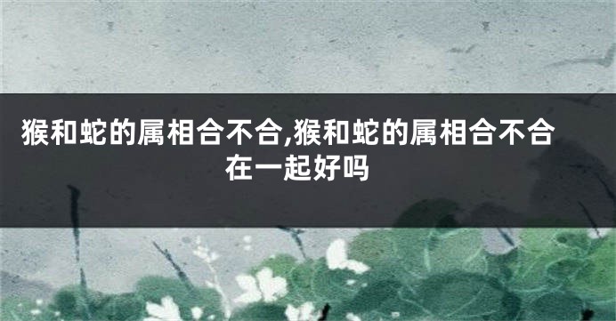 猴和蛇的属相合不合,猴和蛇的属相合不合 在一起好吗