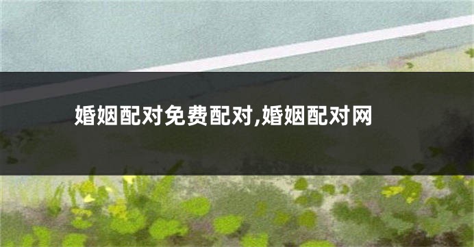 婚姻配对免费配对,婚姻配对网