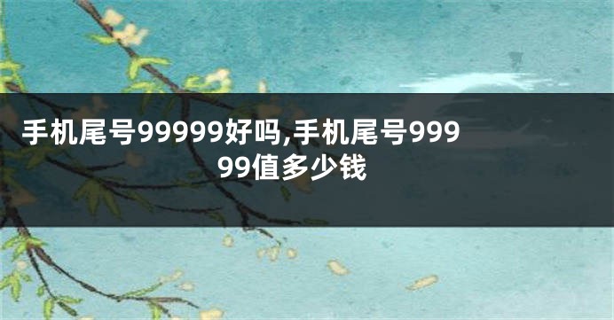 手机尾号99999好吗,手机尾号99999值多少钱