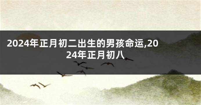 2024年正月初二出生的男孩命运,2024年正月初八