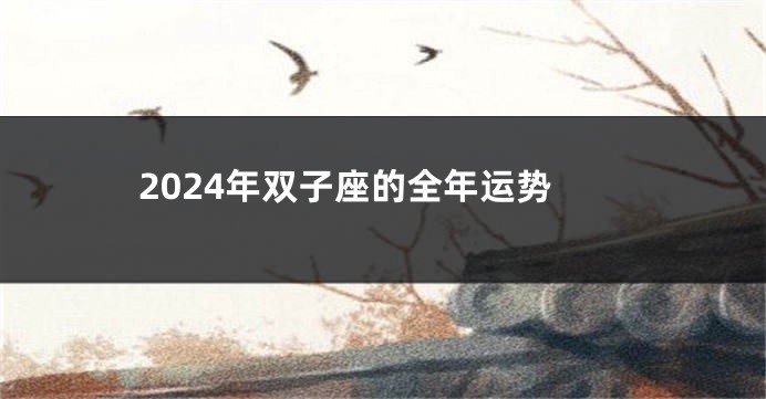 2024年双子座的全年运势